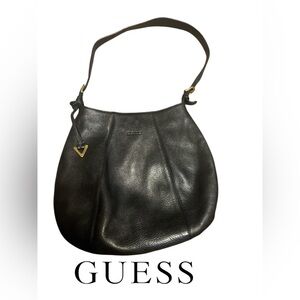 Vintage pebbled leather GUESS bag in black